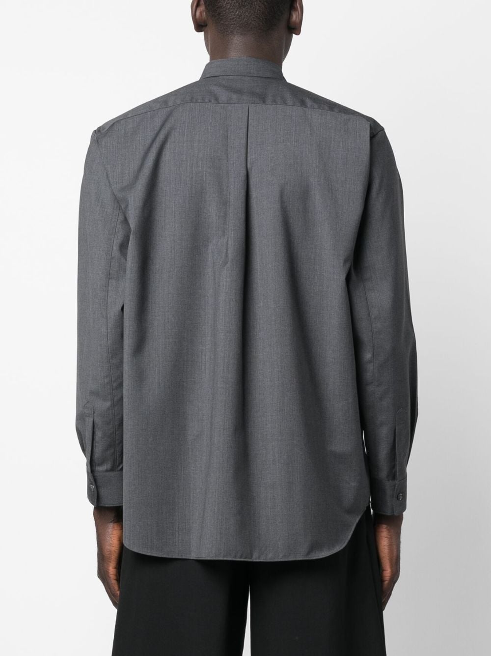 Shop Comme Des Garçons Shirt Long-sleeve Wool Shirt In Grau