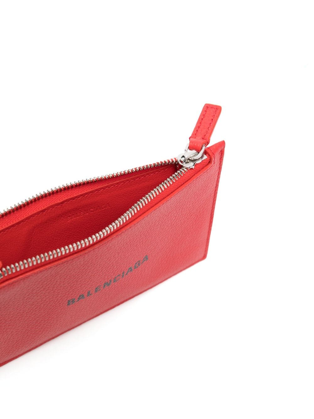 Shop Balenciaga Logo-print Leather Wallet In Red