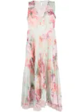 TWINSET floral pleated midi dress - Pink