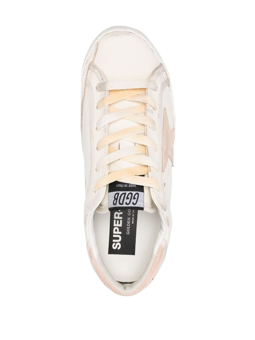 Shop Golden Goose Super-star Leather Sneakers In White