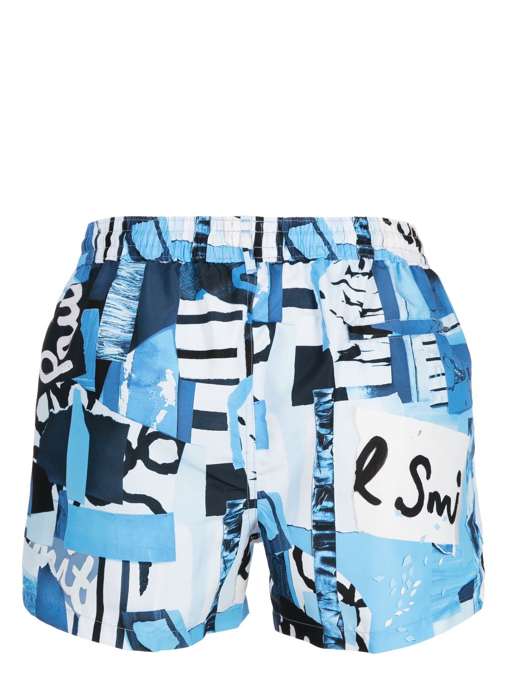 Shop Paul Smith Logo-print Swim Shorts In Blue