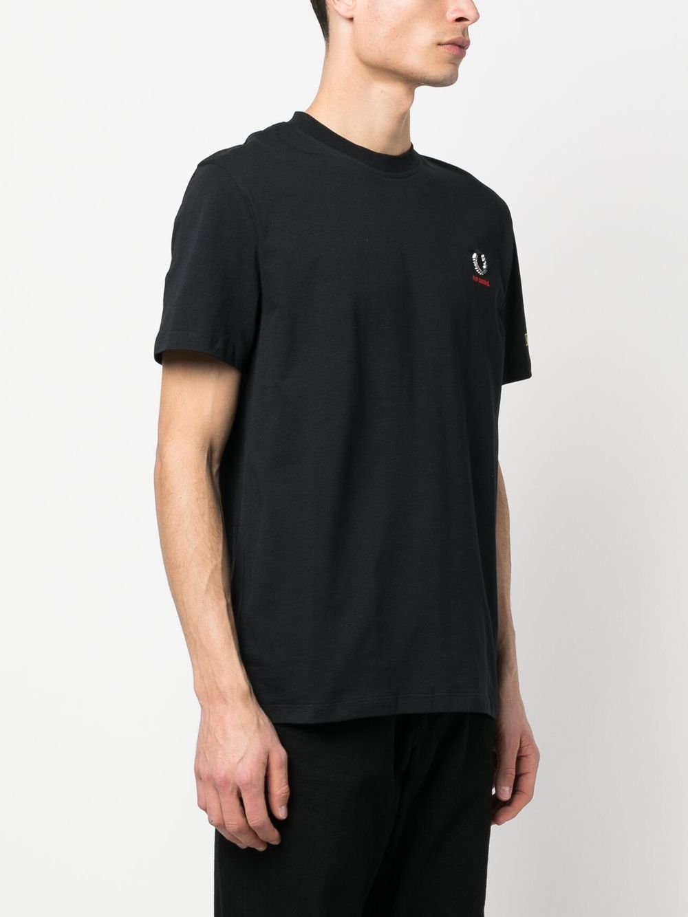 Shop Fred Perry Logo-patch Short-sleeve T-shirt In Black