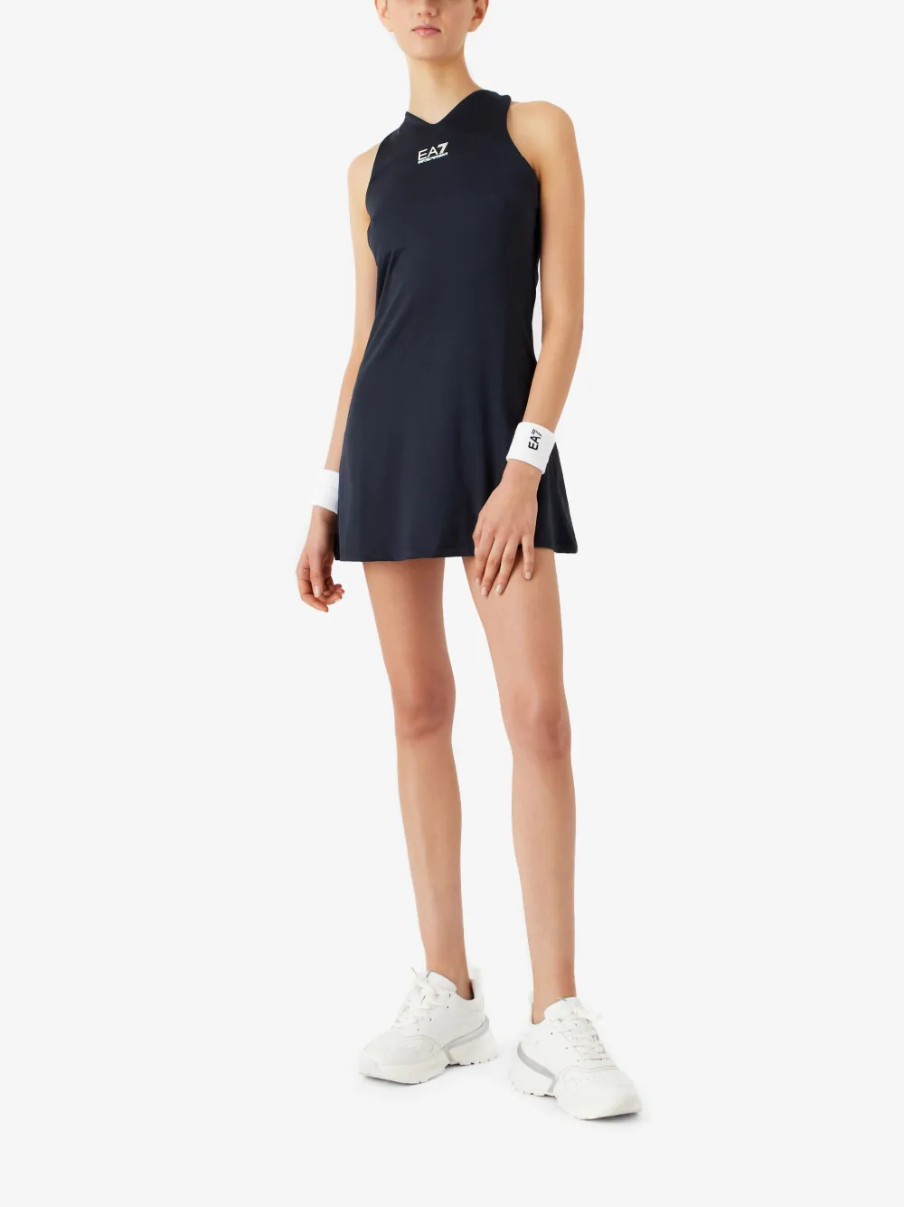 Ea7 Emporio Armani Mouwloze mini-jurk Blauw