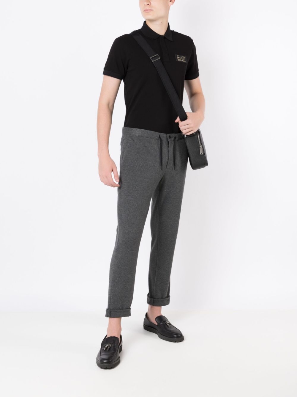 Ea7 Emporio Armani Poloshirt met logopatch - Zwart