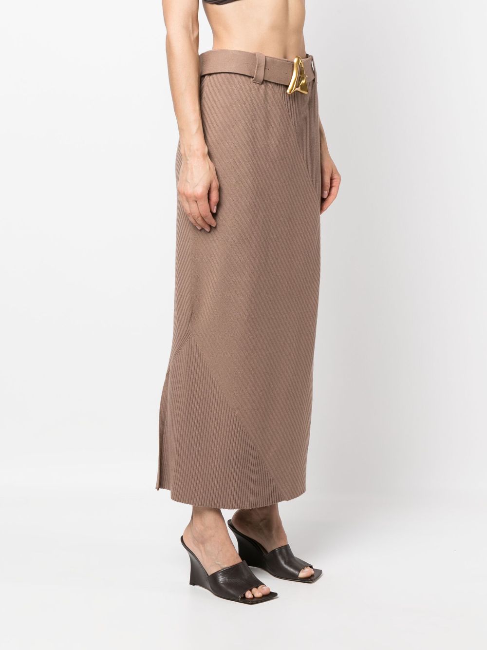 Shop Aeron Avalon Belted Knitted Skirt In Neutrals