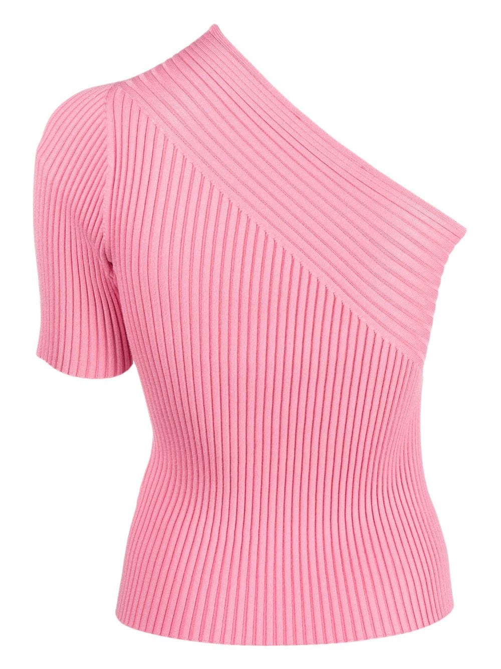 Shop Aeron Zero One-shoulder Knitted Top In Pink