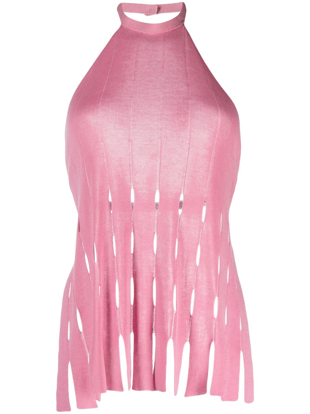 Shop Aeron Clover Fringed Knit Top In Pink