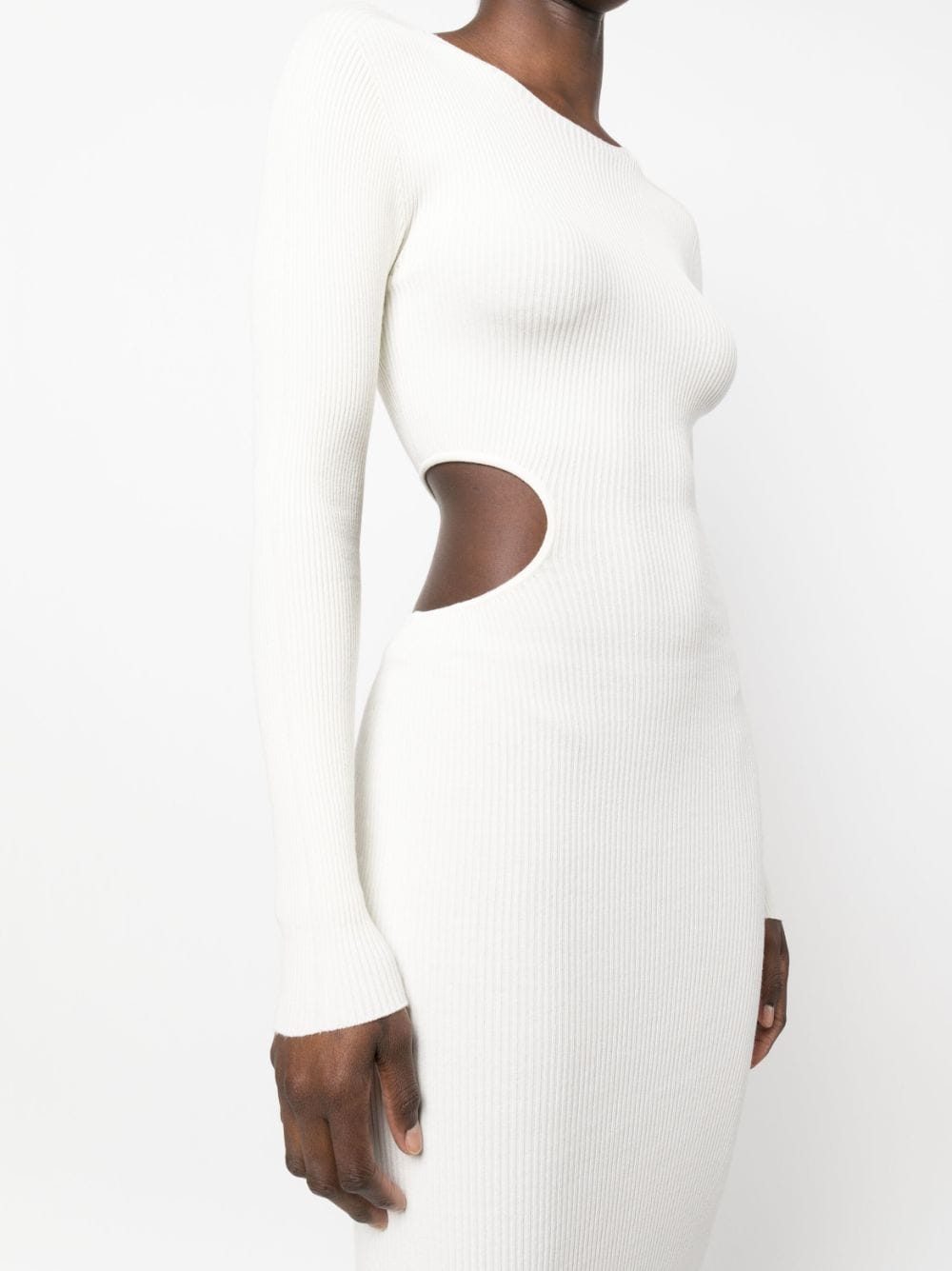 Shop Aeron Cut-out Rib-knit Maxi Dress In White