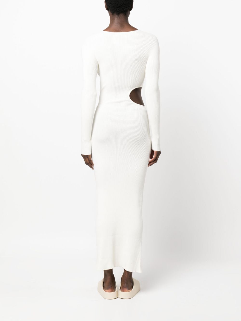 Shop Aeron Cut-out Rib-knit Maxi Dress In White