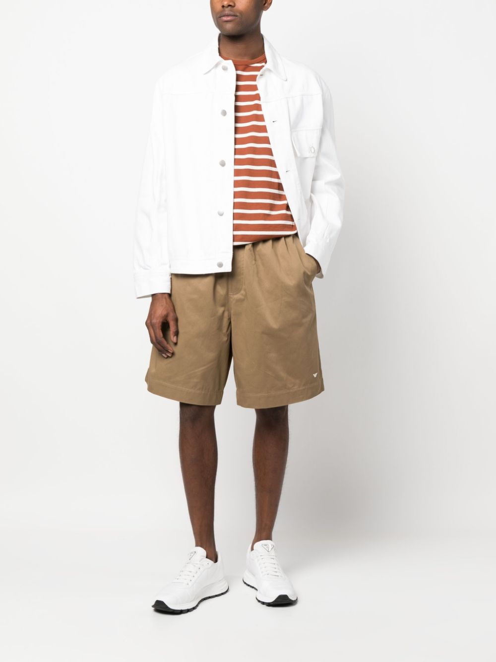 Emporio Armani Bermuda shorts met trekkoord - Beige