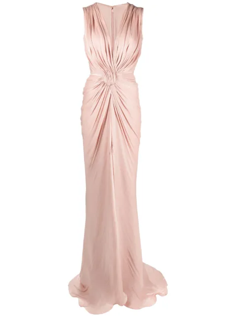 Costarellos knot-detail gown