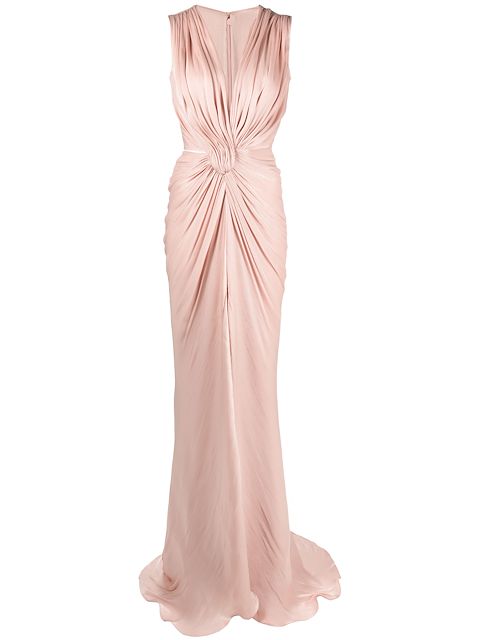 Costarellos knot-detail gown