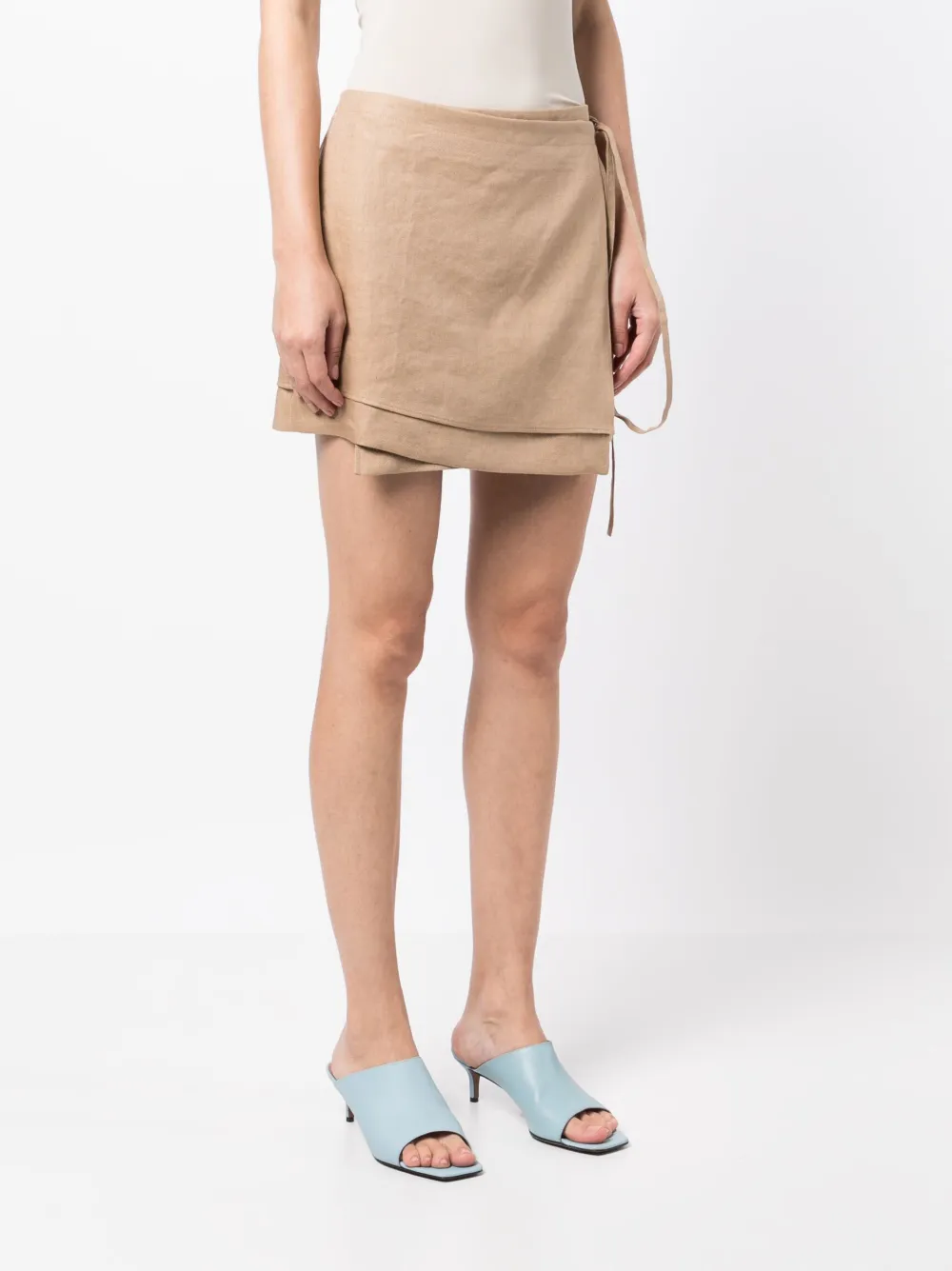 Rejina Pyo Freja Wrap Skirt In Braun