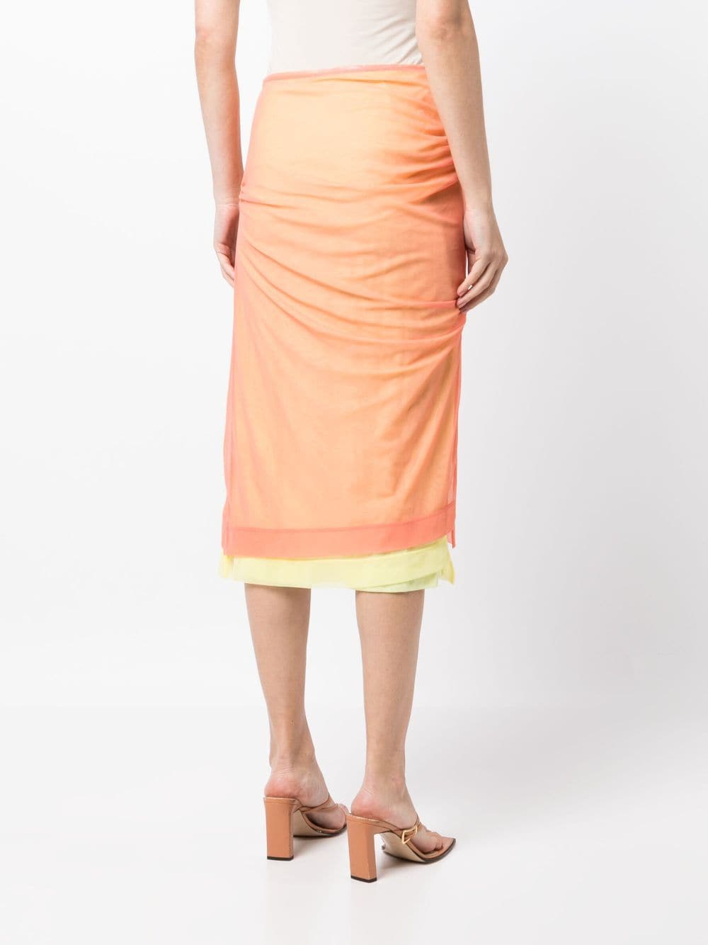 Shop Rejina Pyo Mirren Layered Midi Skirt In Orange