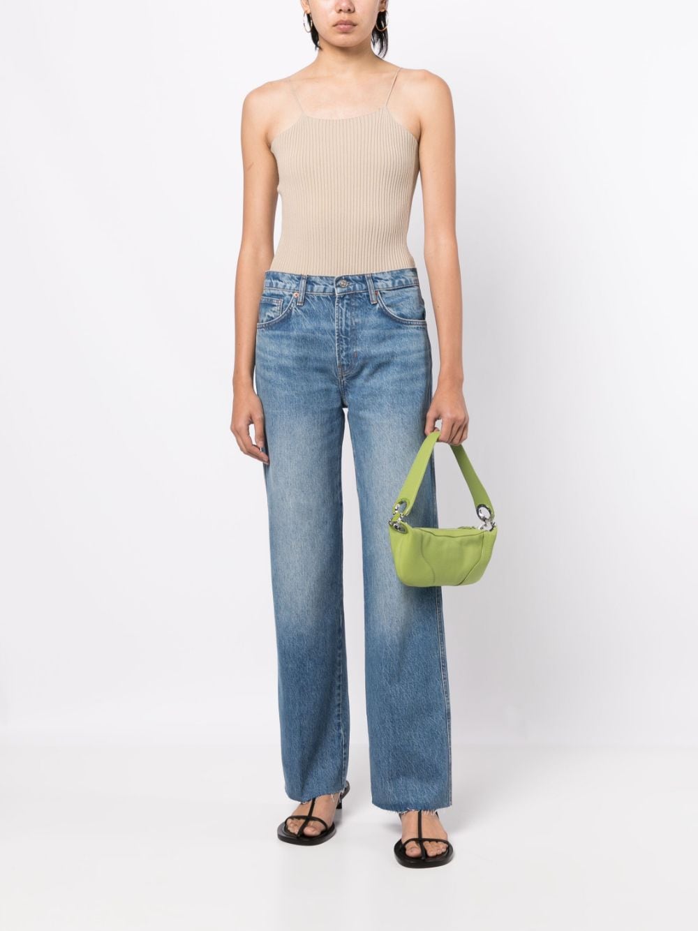 Shop Reformation Val 90s Mid-rise Straight Jeans In Blue
