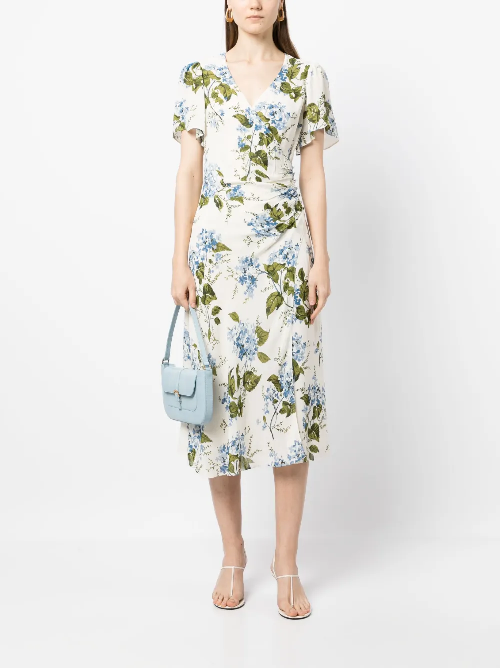 Reformation Jurk met bloemenprint - Wit