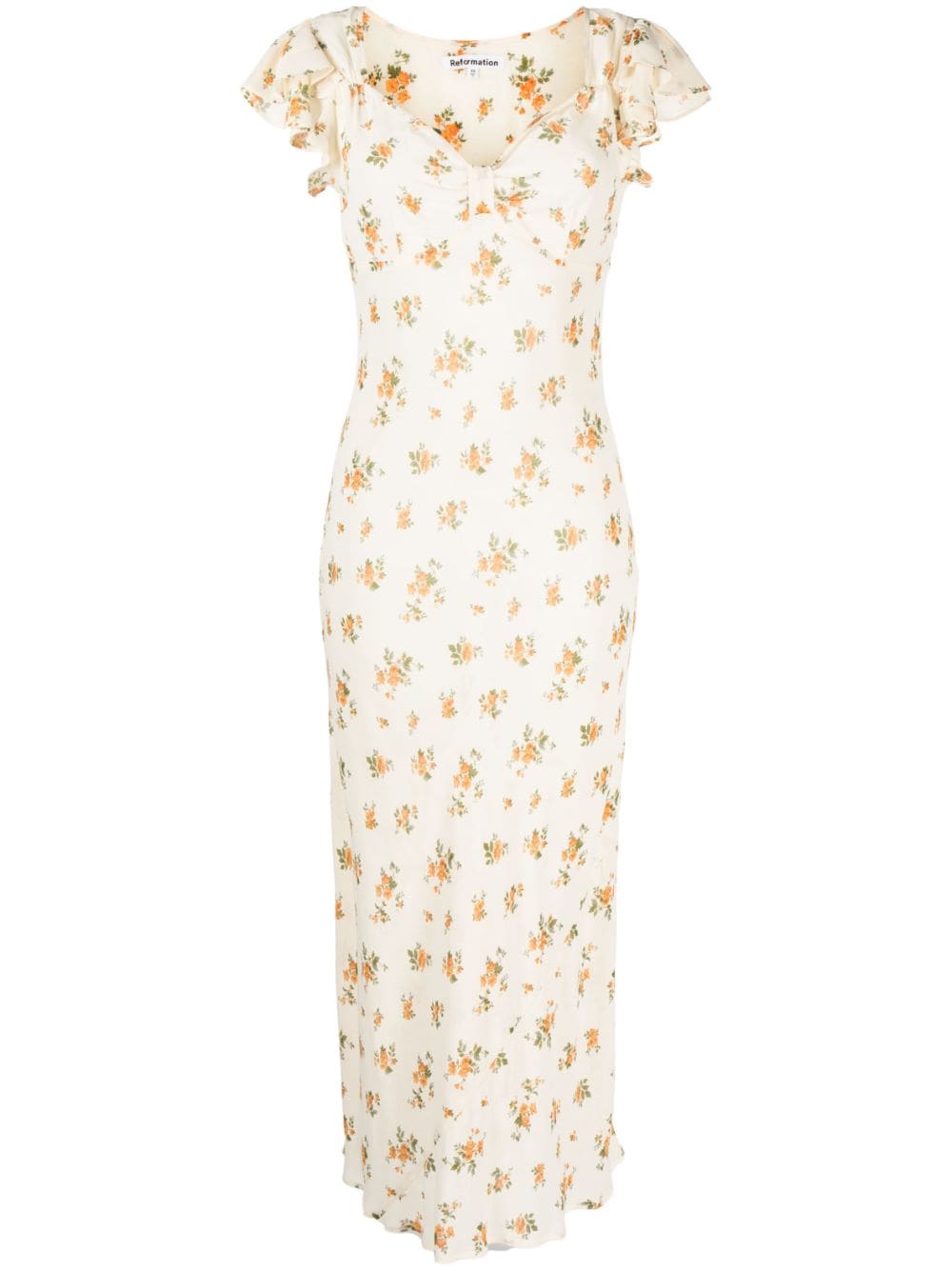 Reformation Lisola Floral-print Midi Dress In Nicola | ModeSens