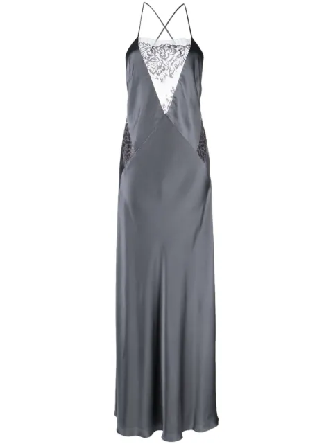 Michelle Mason lace detail silk gown