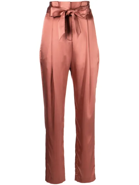 Michelle Mason high-waisted pleated silk trousers