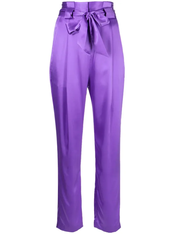 Buy INDYA Women Purple Silk Slim Fit Cigarette Trousers  Trousers for  Women 6533895  Myntra