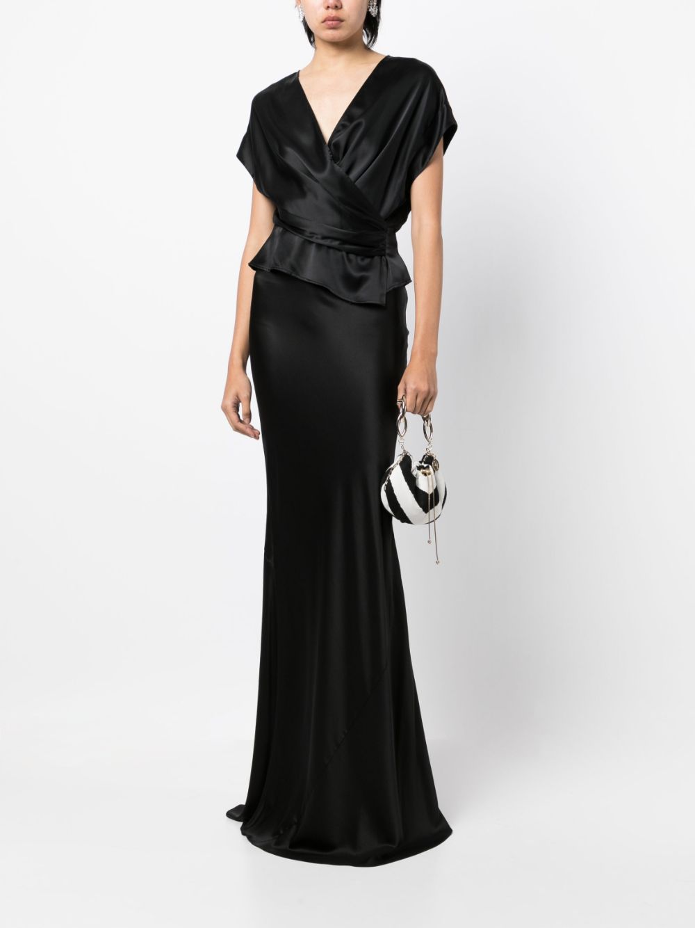 Shop Michelle Mason Open-neck Top In Black