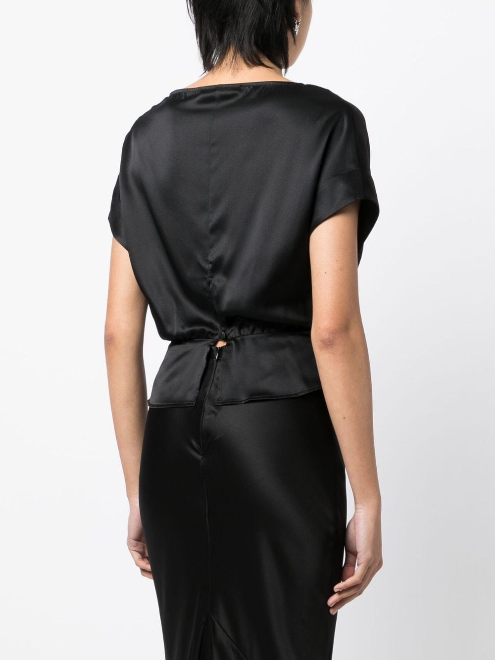 Shop Michelle Mason Open-neck Top In Black