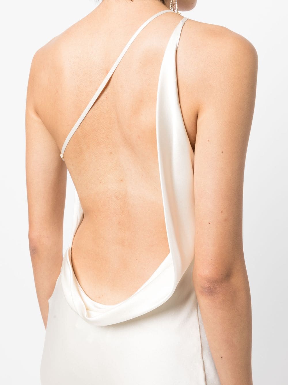 Shop Michelle Mason Single-shoulder Maxi Dress In White