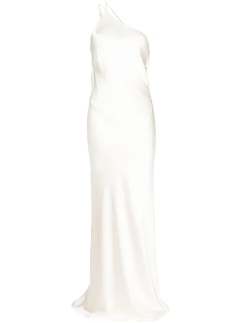 Michelle Mason single-shoulder maxi dress 