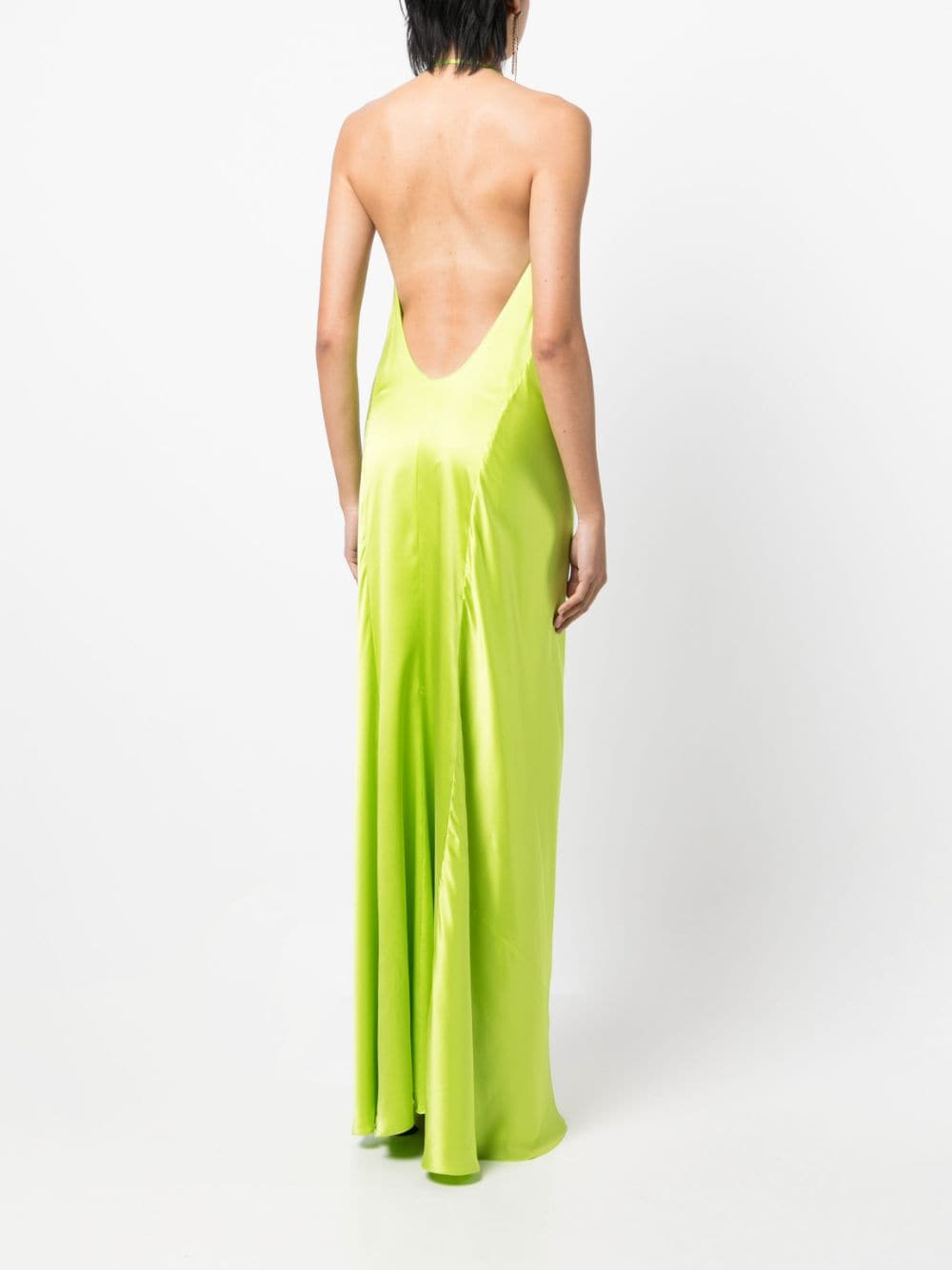 Shop Michelle Mason Bias-cut Silk Gown In Grün