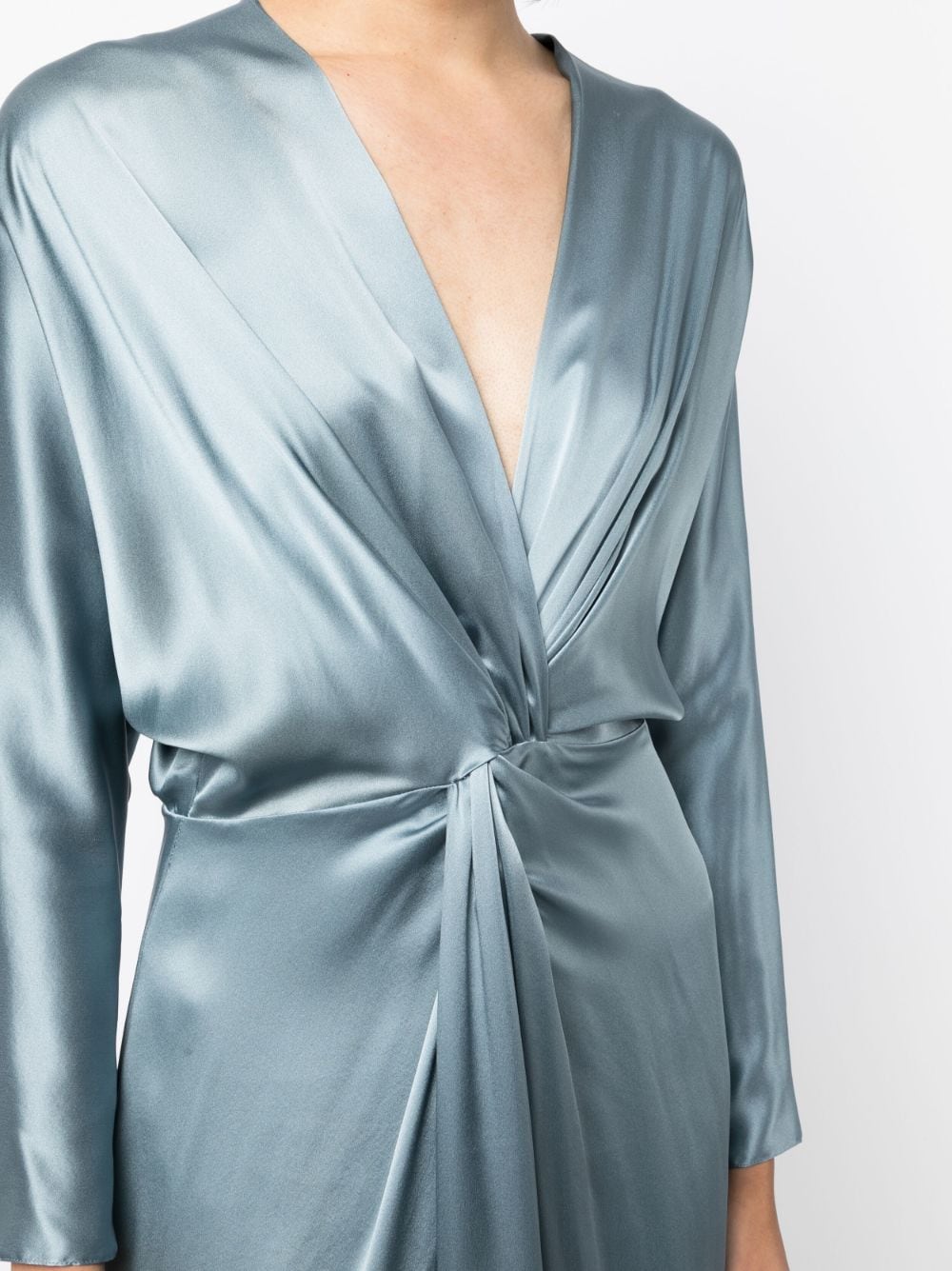 Shop Michelle Mason Twist-detail Silk Gown In Blue