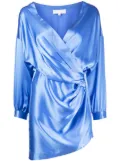 Michelle Mason draped-detail mini dress - Blue