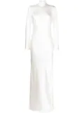 Michelle Mason open-back long-sleeve gown dress - White