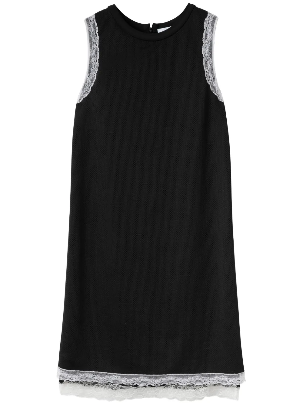 Burberry Sleeveless Lace Trim Mesh Dress In Black ModeSens