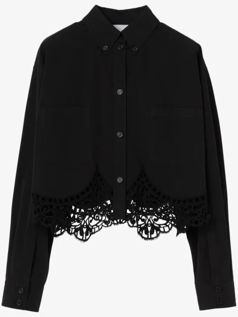 Burberry chemise en macramé à coupe crop