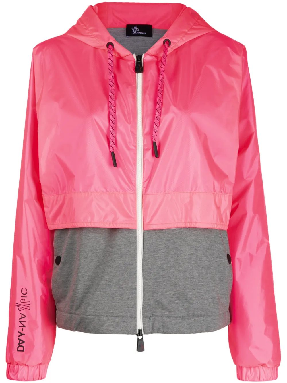 Moncler Grenoble Daynamic Mixed Media Hooded Jacket In Multicolored