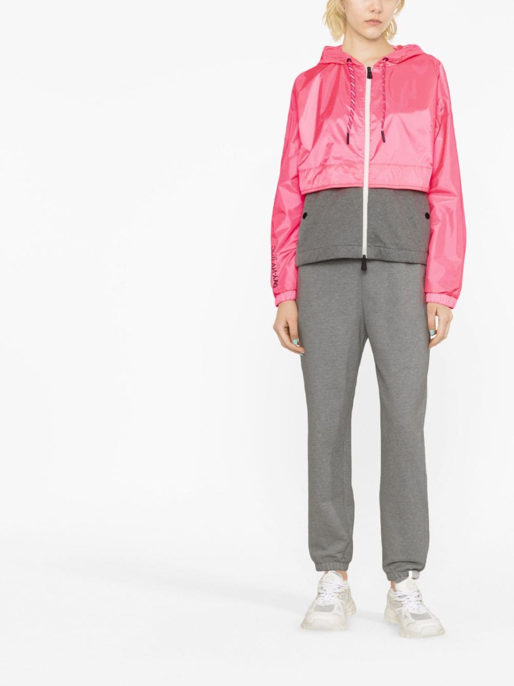 Shop Moncler Zip-fastening Hooded Jacket In Pink