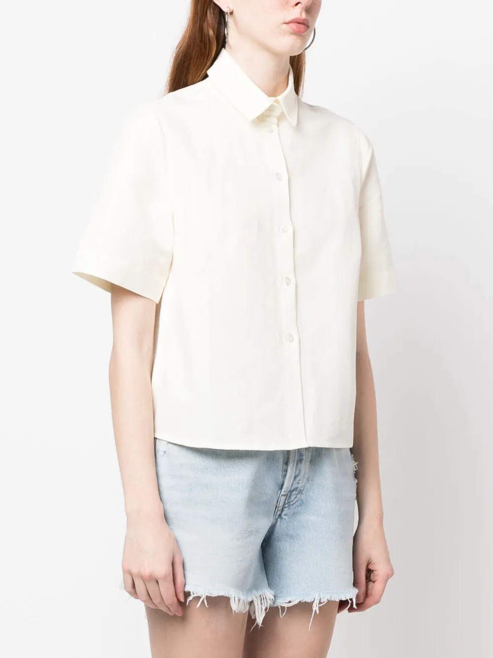 Lido Short Sleeve Linen Blend Shirt In Nude Modesens