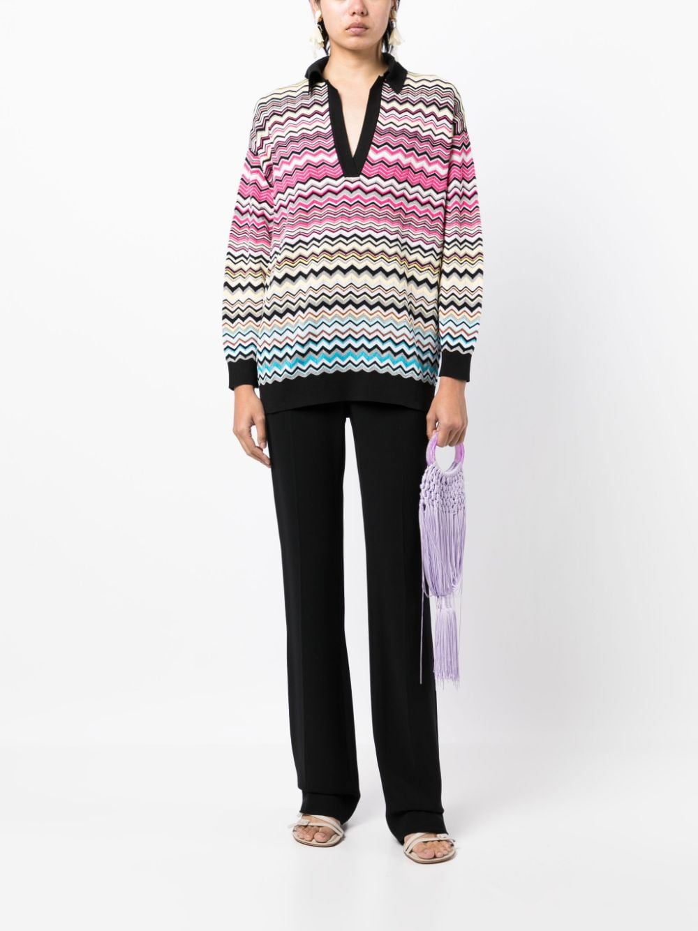 Missoni Trui met zigzag patroon - Veelkleurig