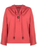 Alcaçuz drawstring-hood button-placket shirt - Red