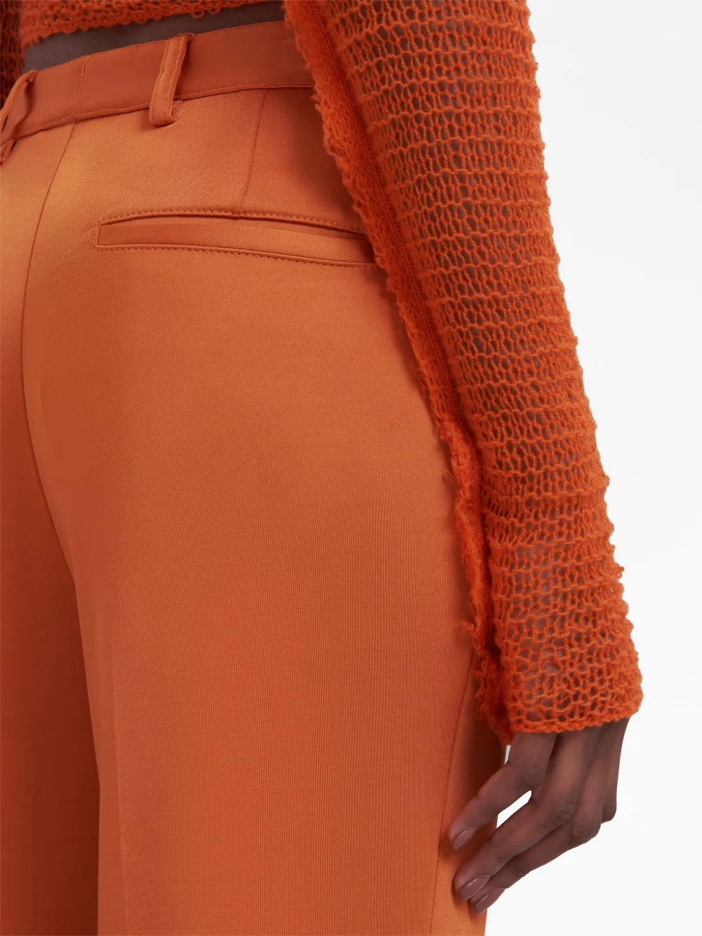Marni Pressed-crease Straight-leg Trousers In Orange
