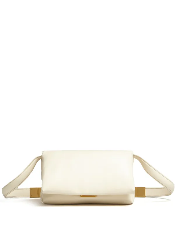 Marni Small Prisma Leather Shoulder Bag in Neutrals
