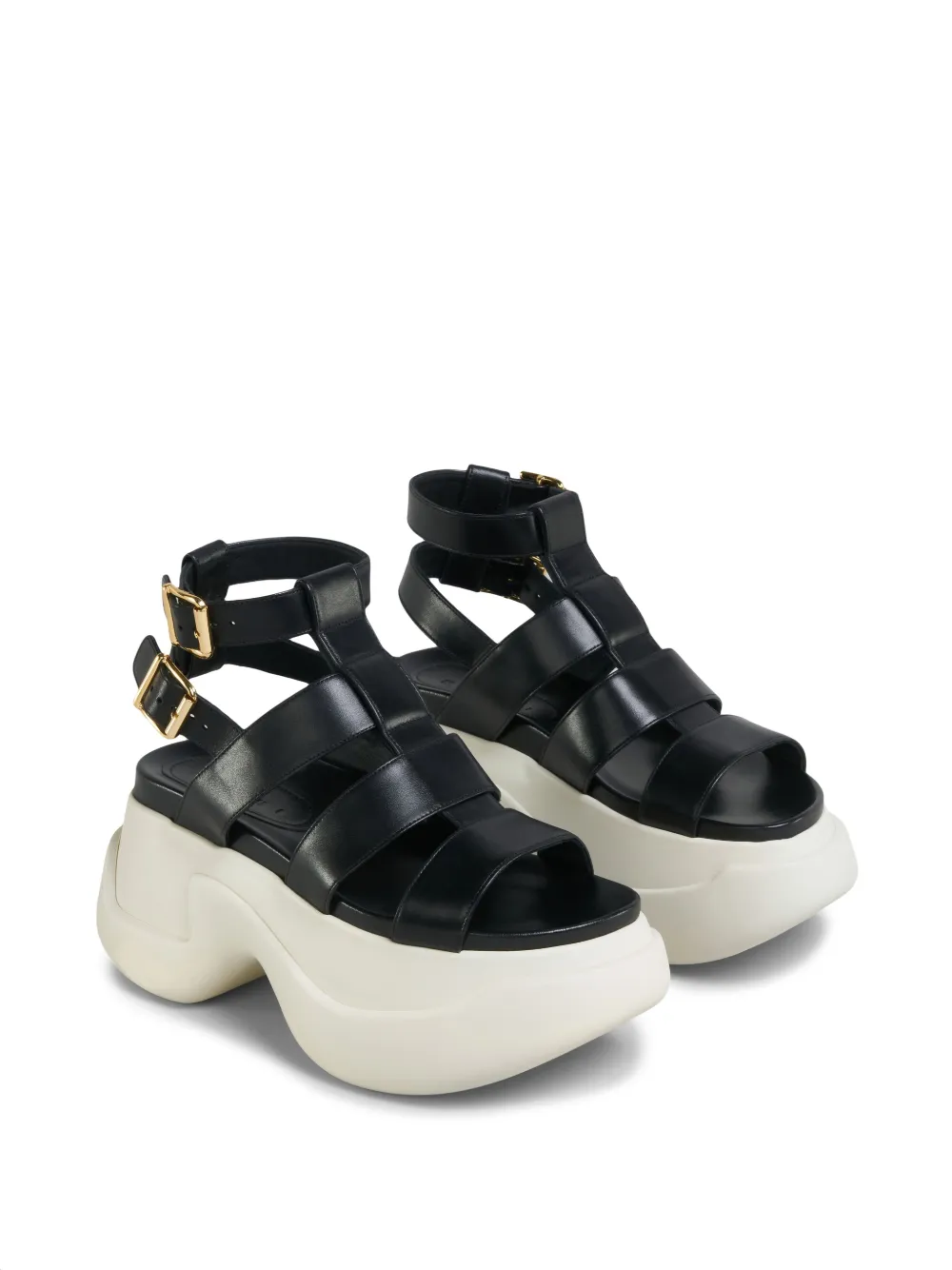 Marni Black Gladiator Platform Sandals In Black