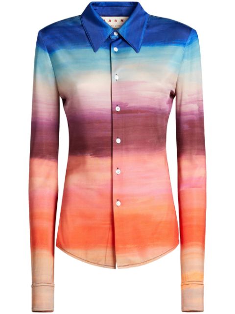 Marni tie-dye long-sleeve shirt Women