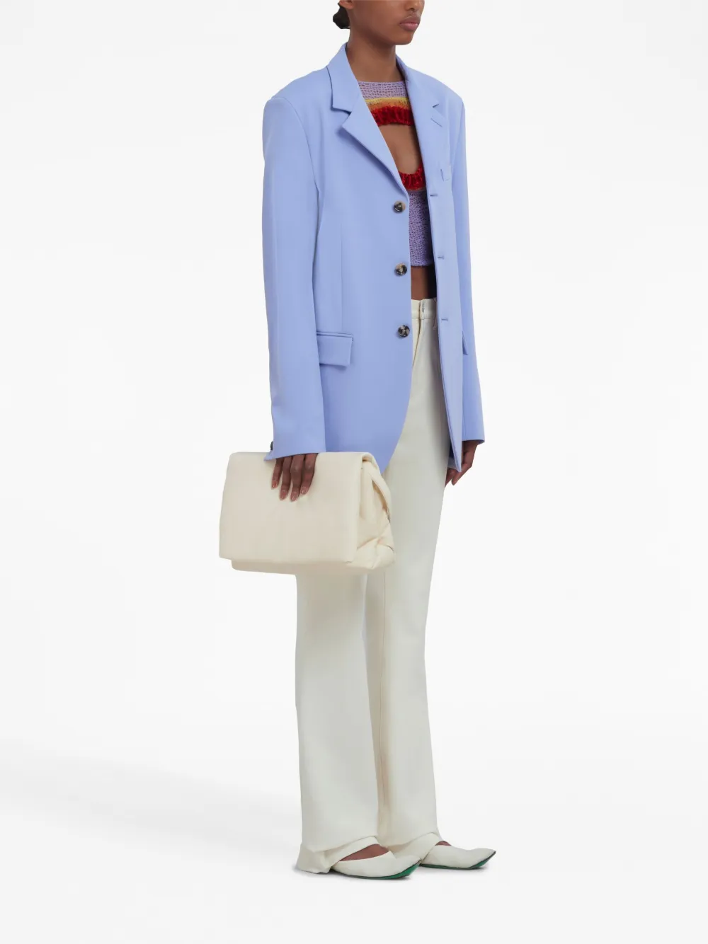Marni Blazer met enkele rij knopen - Blauw