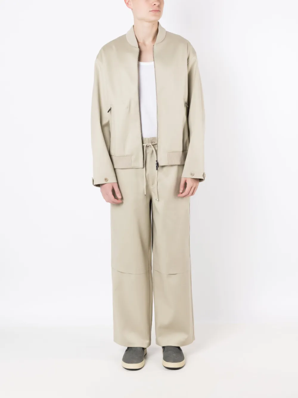 Emporio Armani Broek met wijde pijpen - Beige