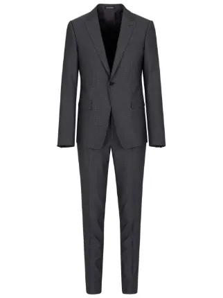 Emporio Armani micro-pattern Jacquard single-breasted Suit - Farfetch