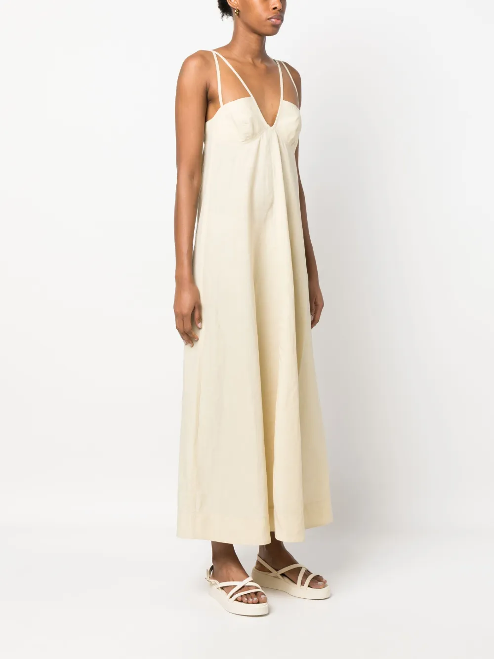 Aeron Sasha Linen-blend Maxi Dress In Neutrals