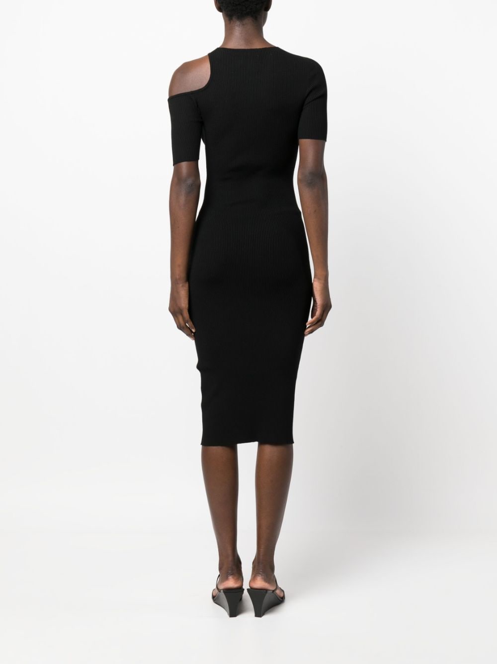 Shop Aeron Cut-out Ribbed Midi Dress In Black