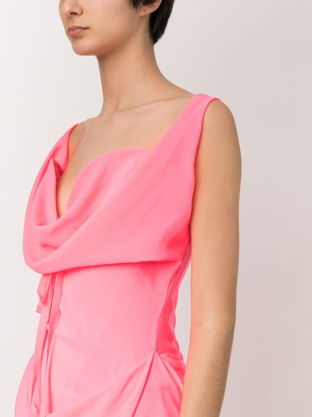 Shop Vivienne Westwood Draped Sleeveless Mini Dress In Pink