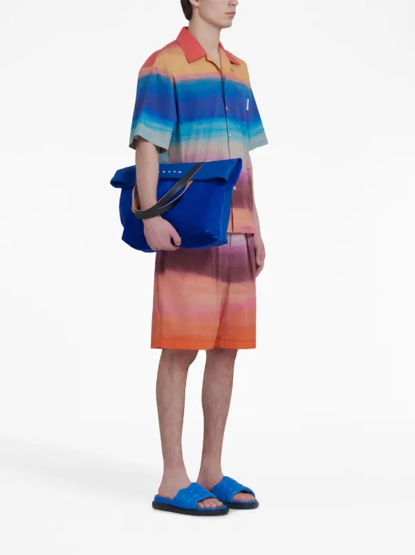 国内発送/送料関税込【Marni】プリントテーラードショーツ Marni プリント ショートパンツ | ブルー | FARFETCH JP